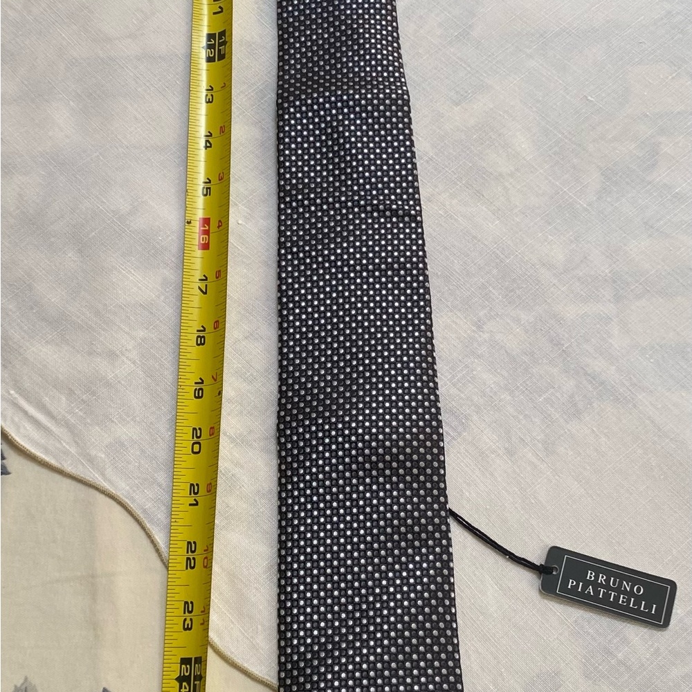 Bruno Piattelli Silk Black & White Neck Tie- NWT